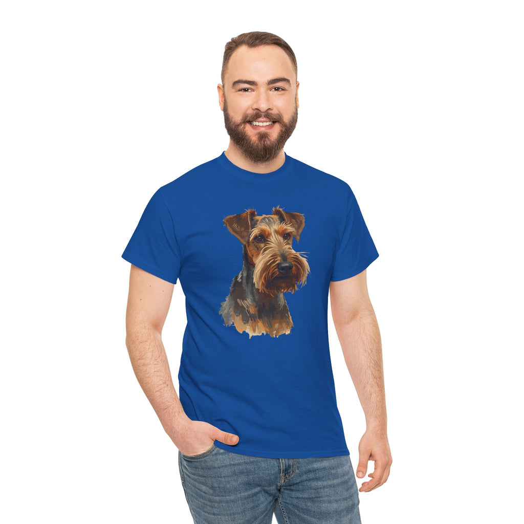 Airedale Terrier Portrait T‑Shirt – Realistic Dog Face Tee for Airedale Lovers