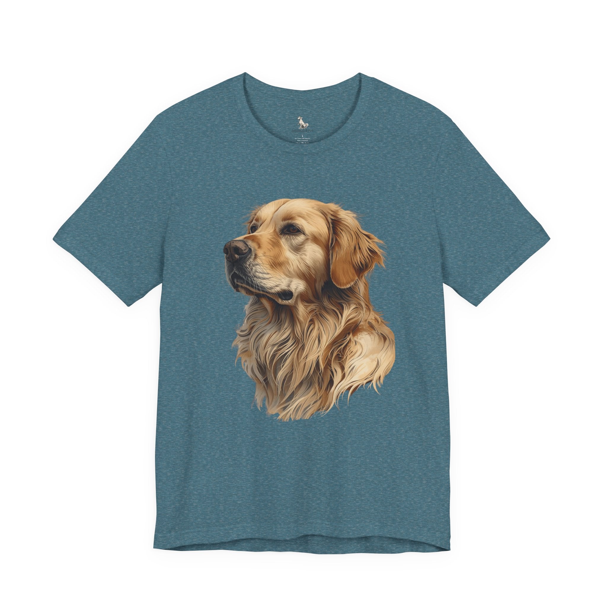 Golden Retriever Portrait T-Shirt — Realistic Dog Tee for Pet Lovers