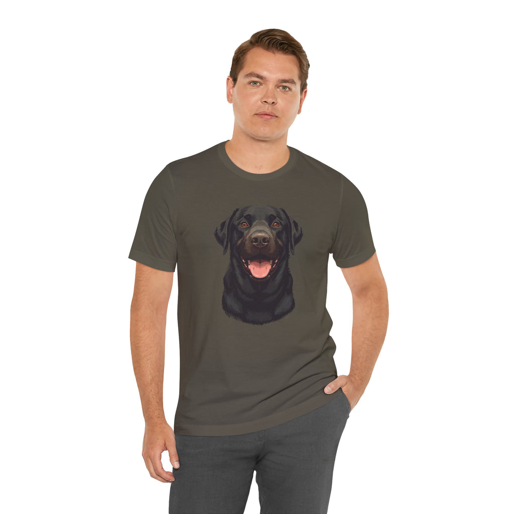 Black Labrador Portrait Tee - Happy Lab Dog Graphic T-Shirt
