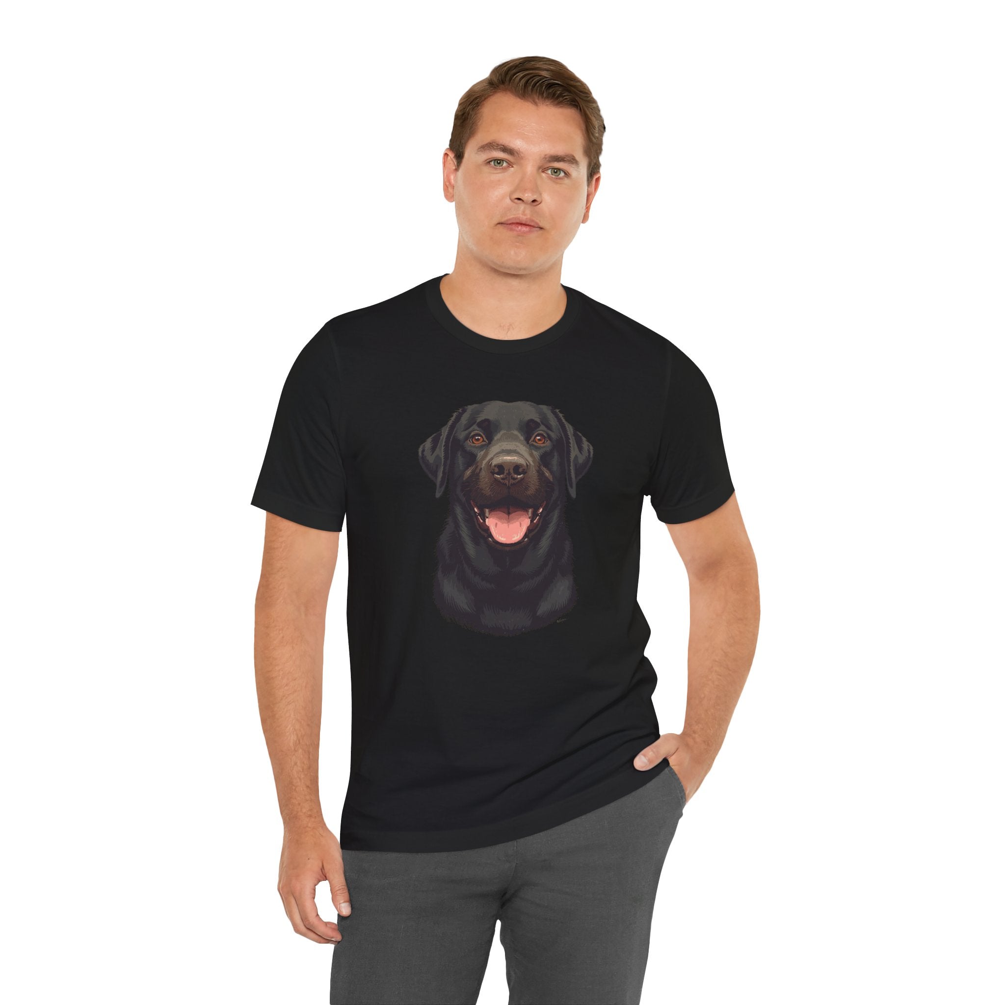 Black Labrador Portrait Tee - Happy Lab Dog Graphic T-Shirt