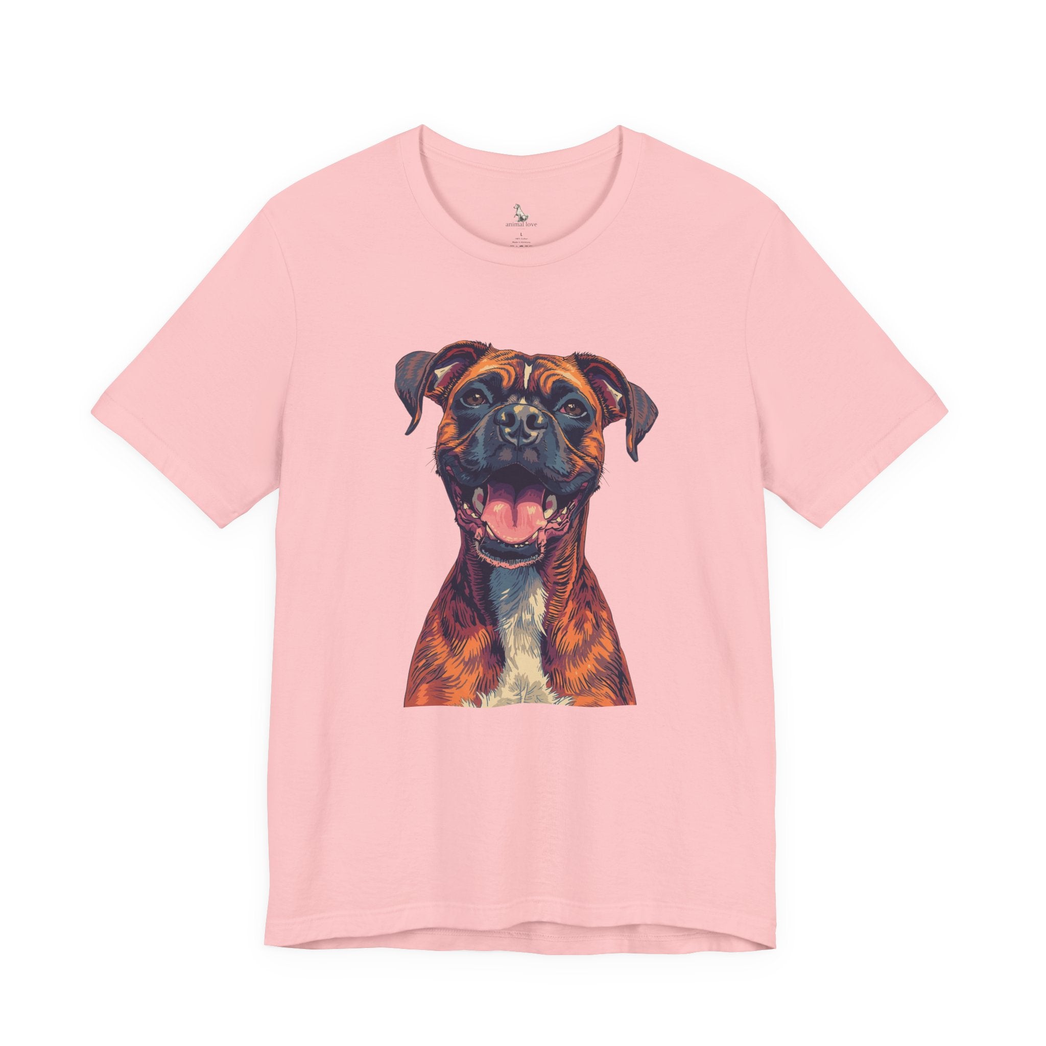 Happy Boxer Dog T‑Shirt — Colorful Portrait Pet Tee