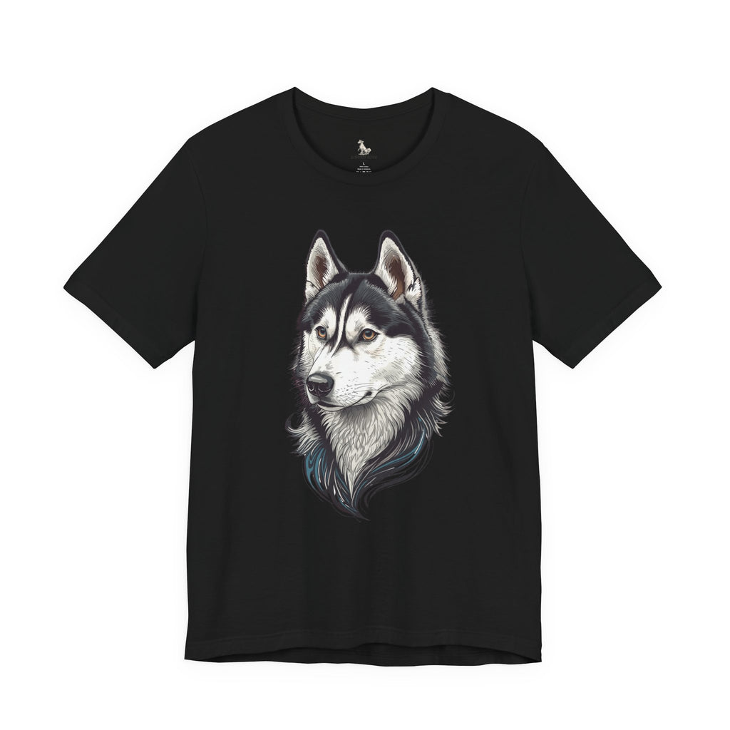 Husky Portrait T-Shirt — Realistic Siberian Husky Dog Tee