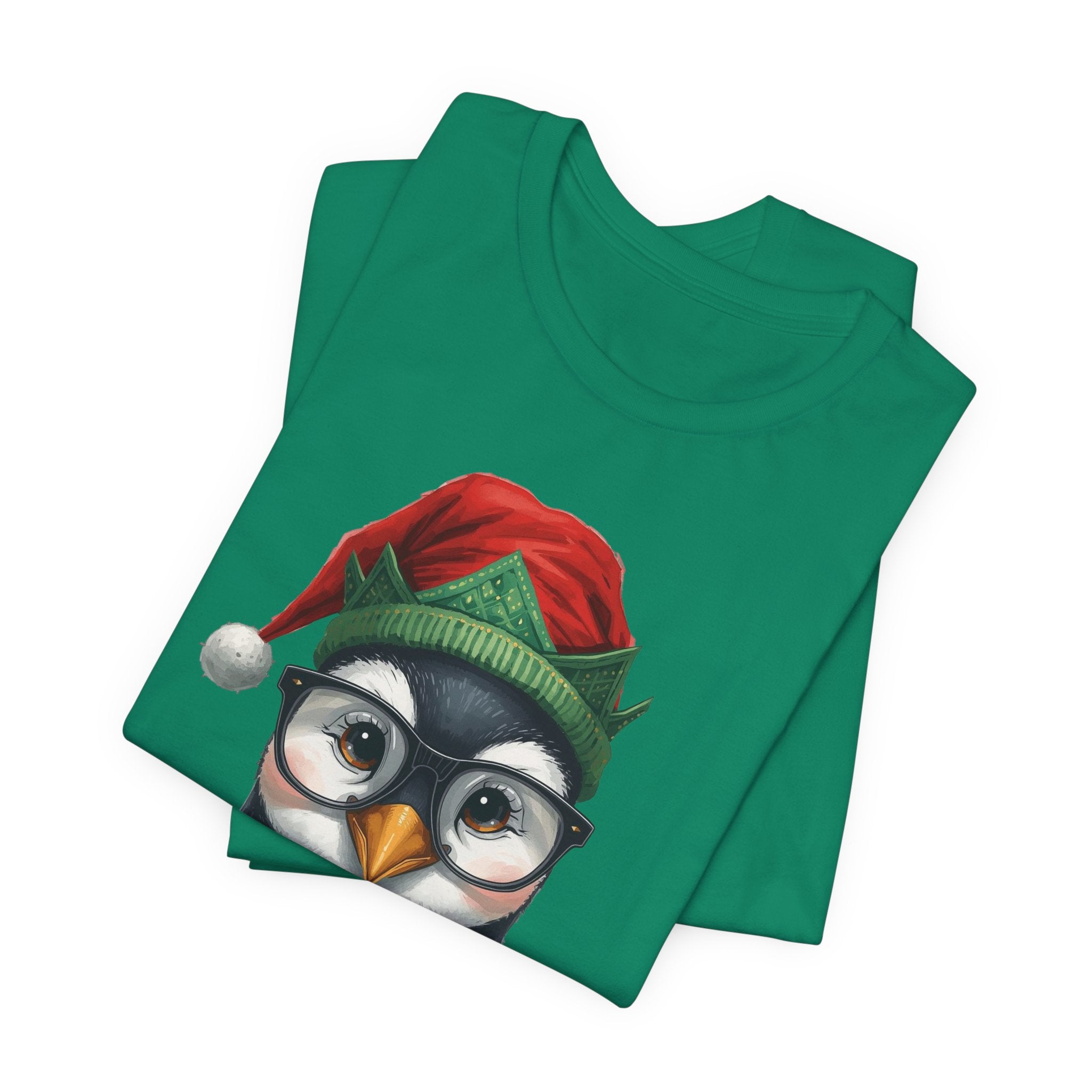 Penguin with Glasses Christmas Tee — Cute Holiday Penguin Shirt