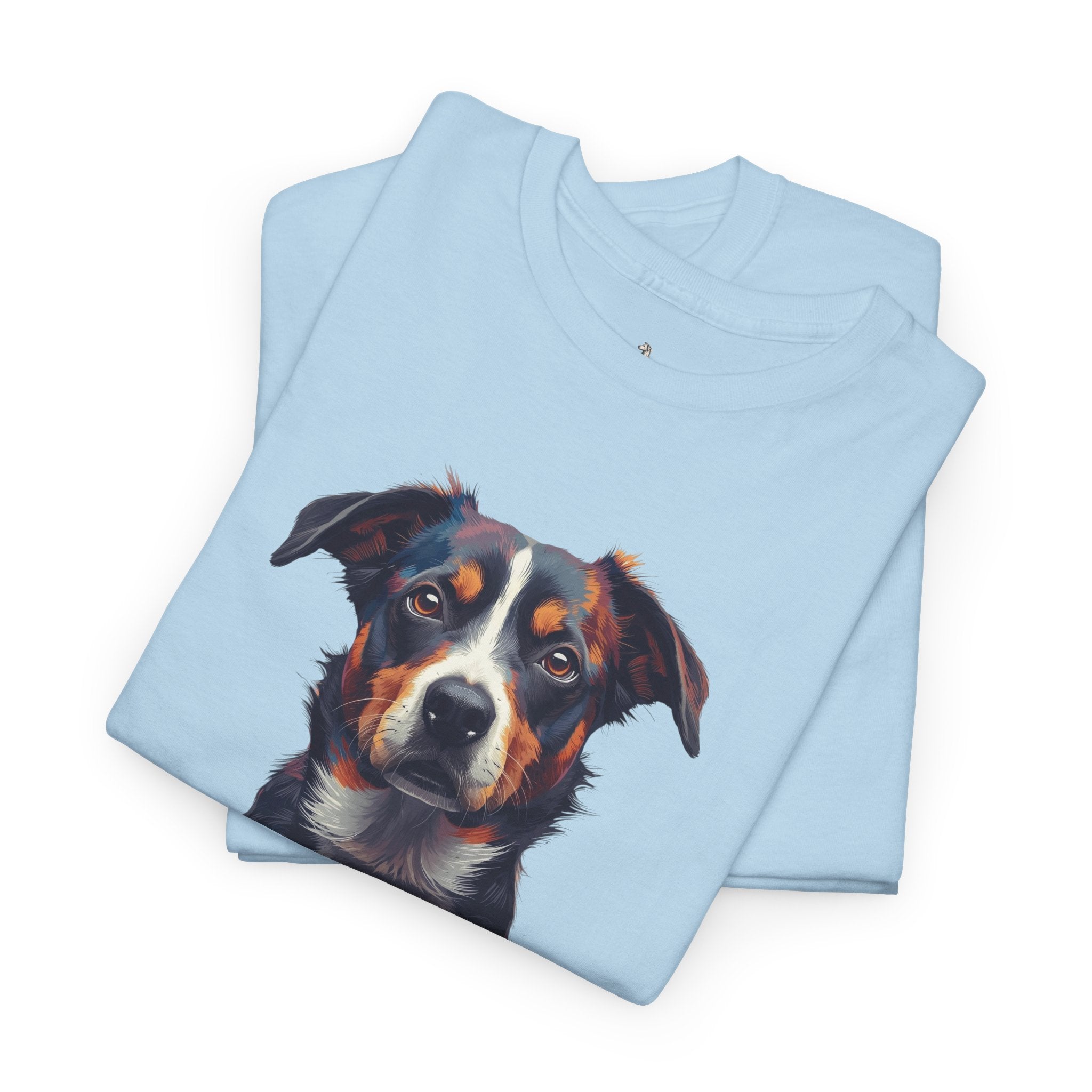 Australian Shepherd Portrait T-Shirt — Realistic Dog Face Tee for Dog Lovers