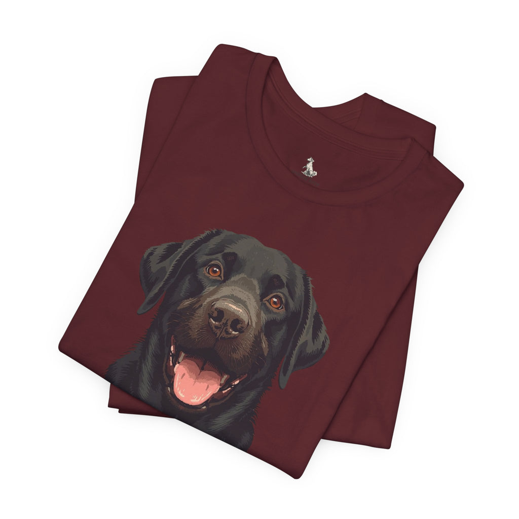 Black Labrador Portrait Tee - Happy Lab Dog Graphic T-Shirt