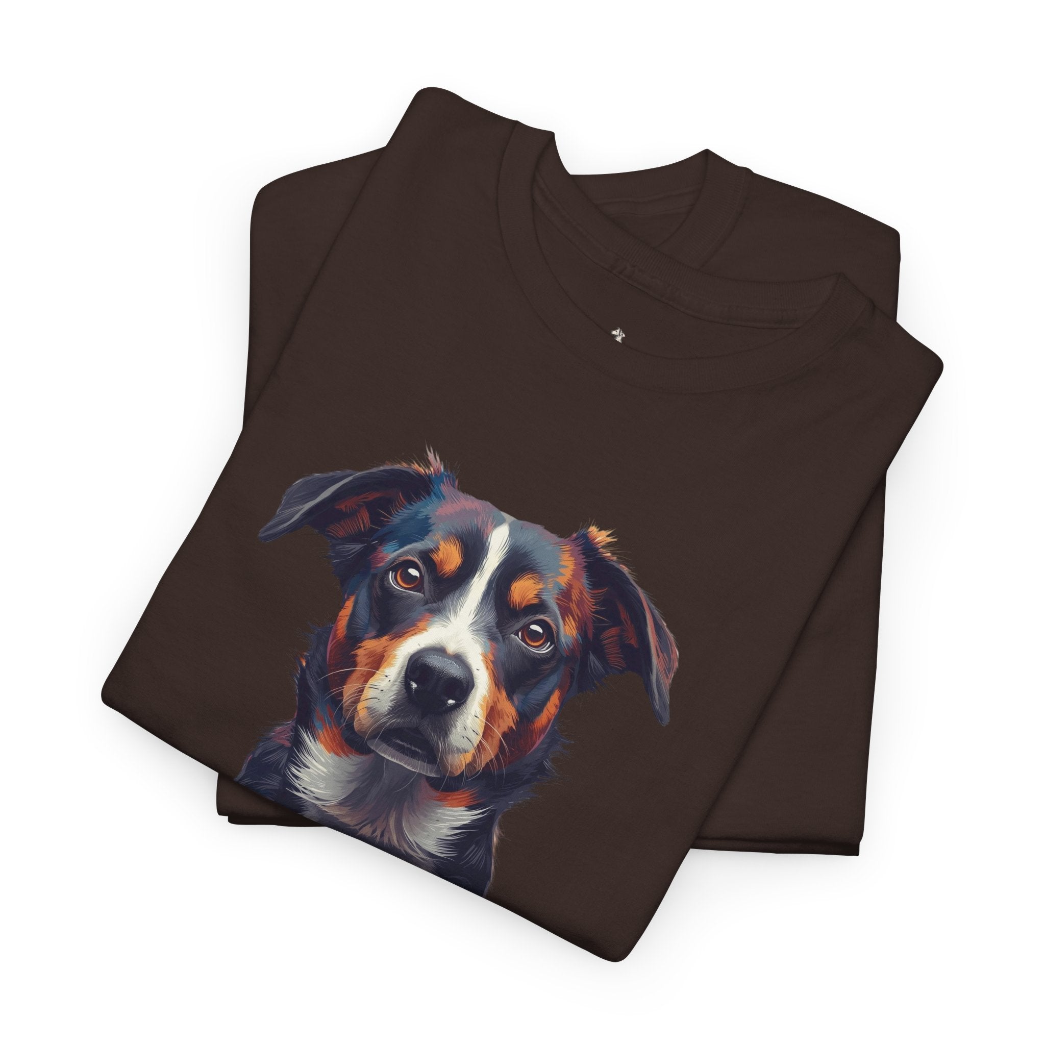 Australian Shepherd Portrait T-Shirt — Realistic Dog Face Tee for Dog Lovers