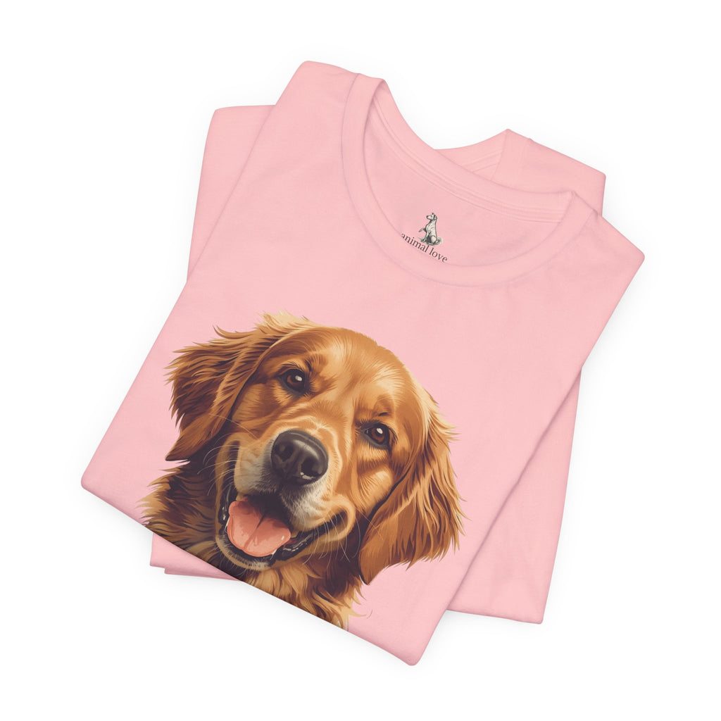 Golden Retriever Portrait T-Shirt — Smiling Dog Tee for Dog Lovers
