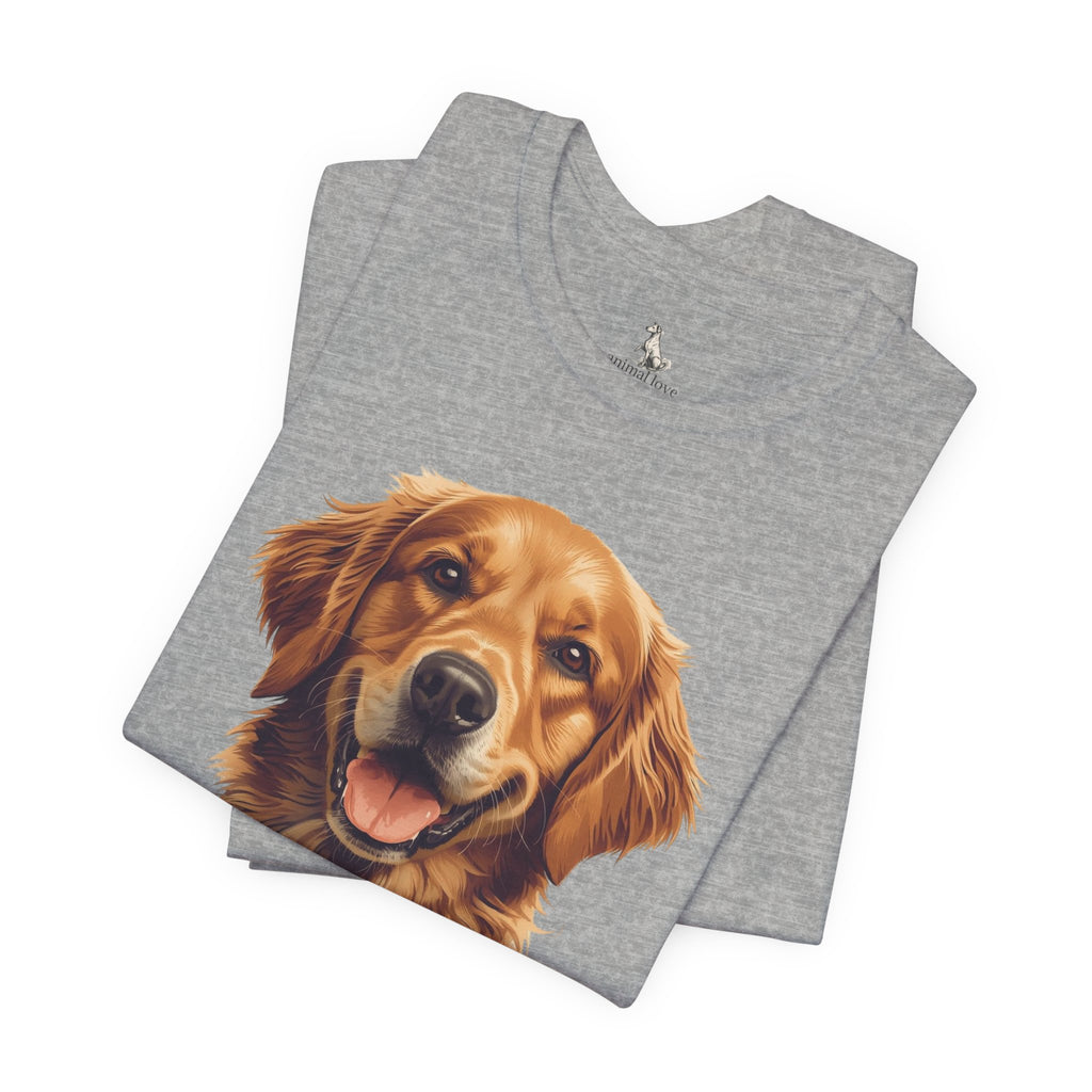 Golden Retriever Portrait T-Shirt — Smiling Dog Tee for Dog Lovers
