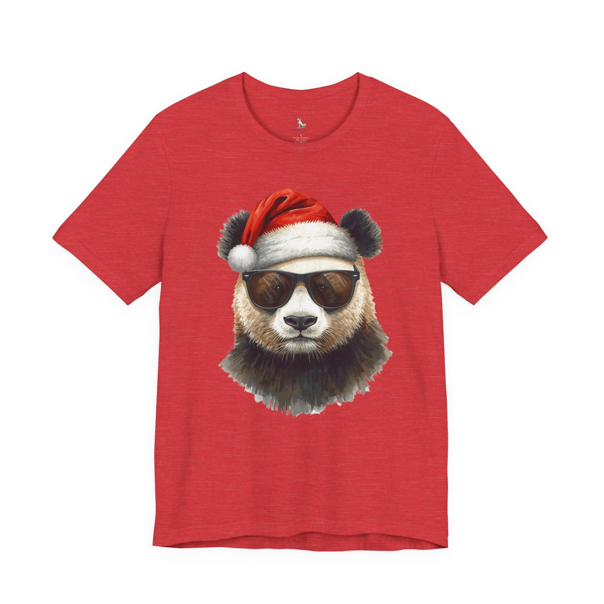 Panda With Santa Hat T-Shirt – Cool Sunglasses Holiday Tee