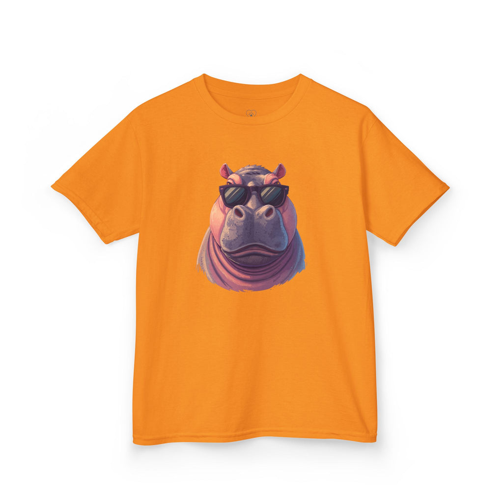 Kids Hippo Sunglasses T‑Shirt — Cool Cartoon Animal Tee for Boys & Girls