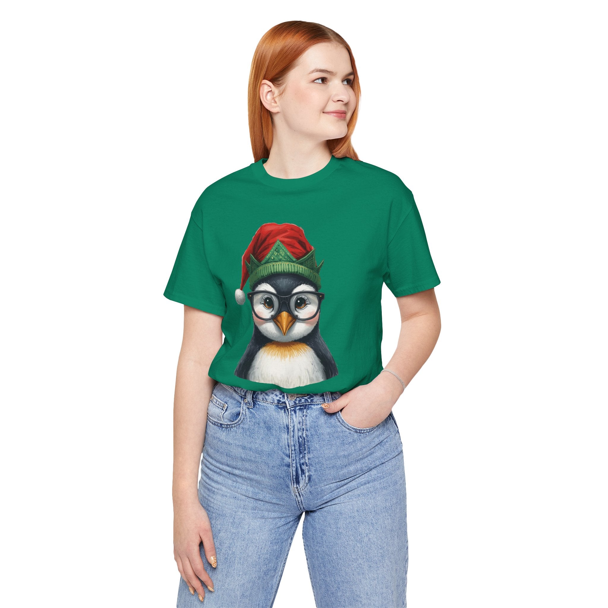 Penguin with Glasses Christmas Tee — Cute Holiday Penguin Shirt