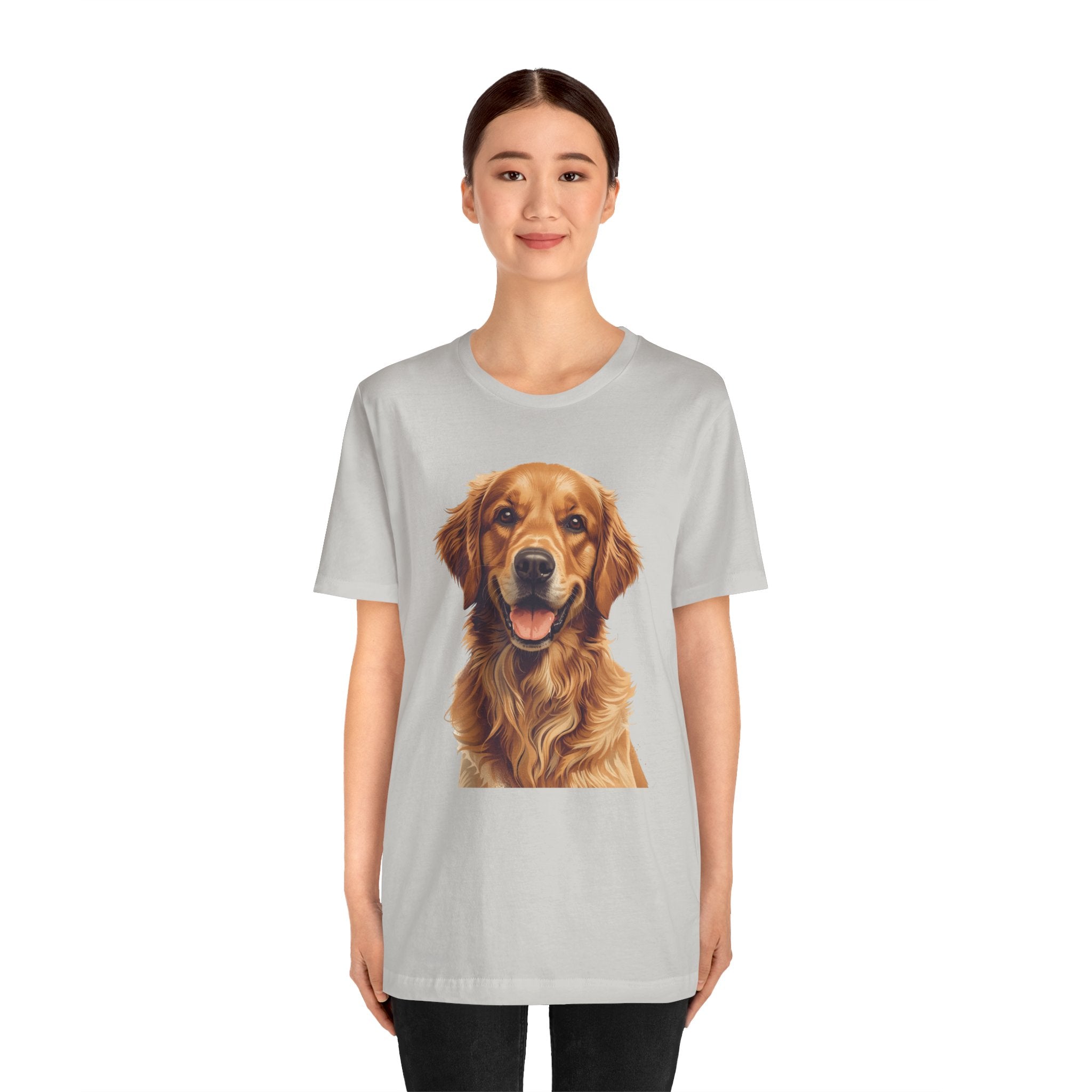 Golden Retriever Portrait T-Shirt — Smiling Dog Tee for Dog Lovers