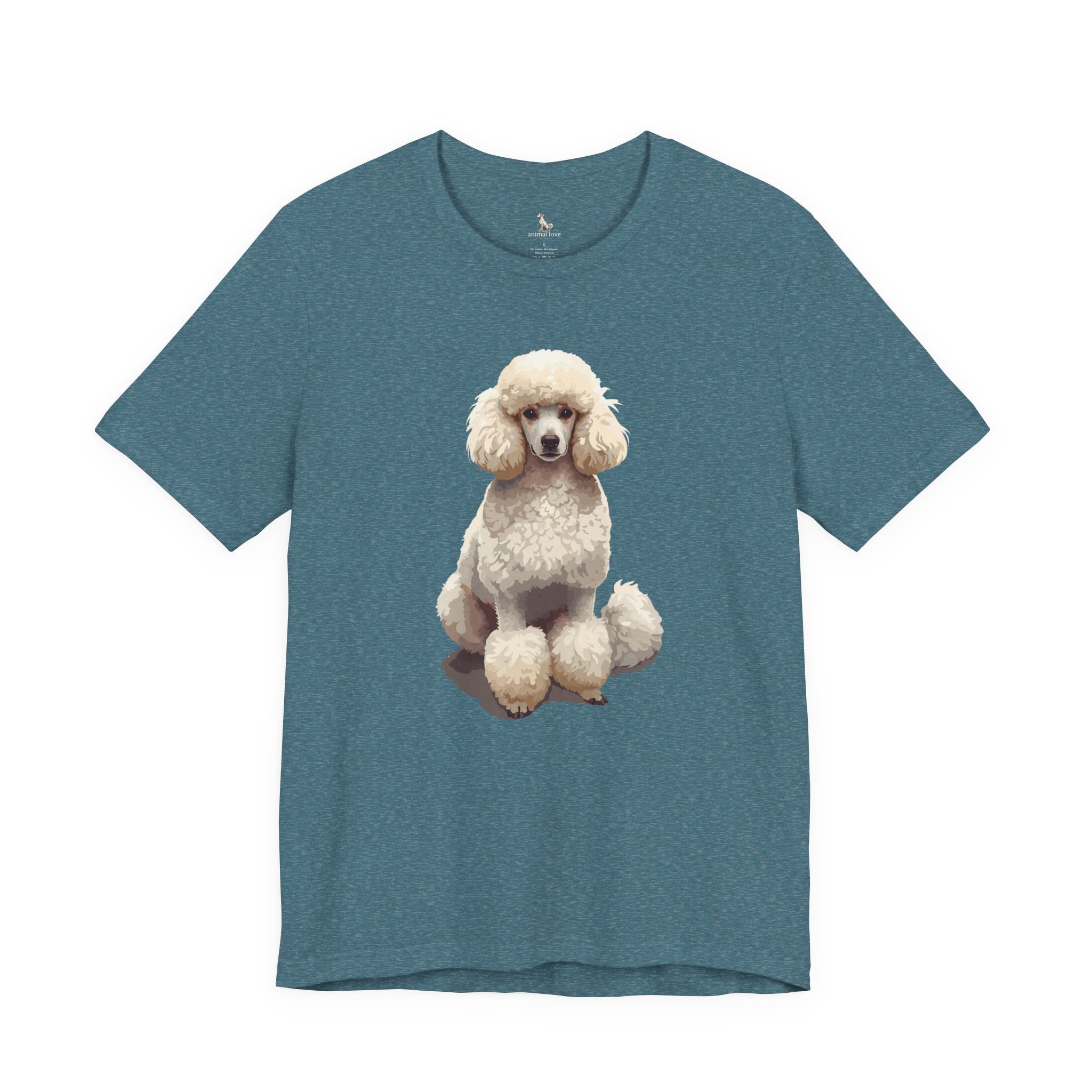 Poodle Portrait T‑Shirt — Realistic White Standard Poodle Tee