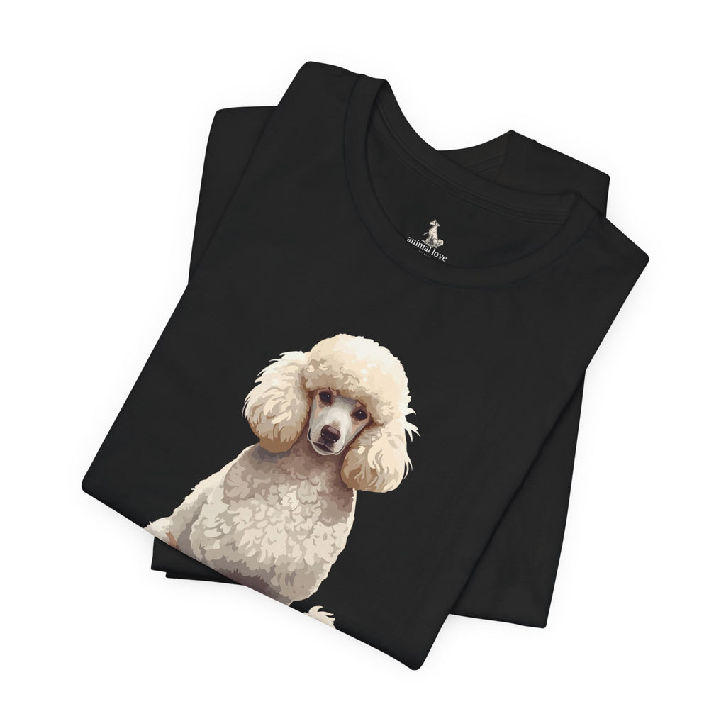 Poodle Portrait T‑Shirt — Realistic White Standard Poodle Tee