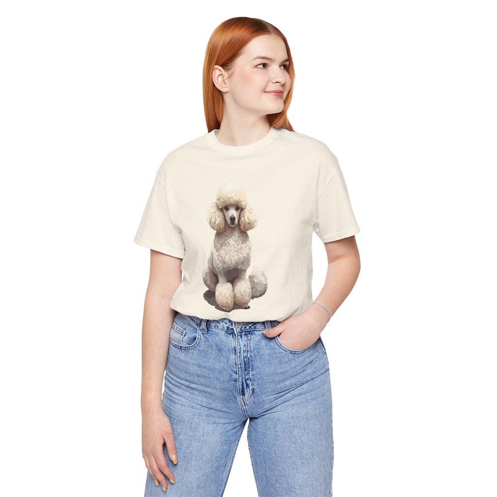 Poodle Portrait T‑Shirt — Realistic White Standard Poodle Tee