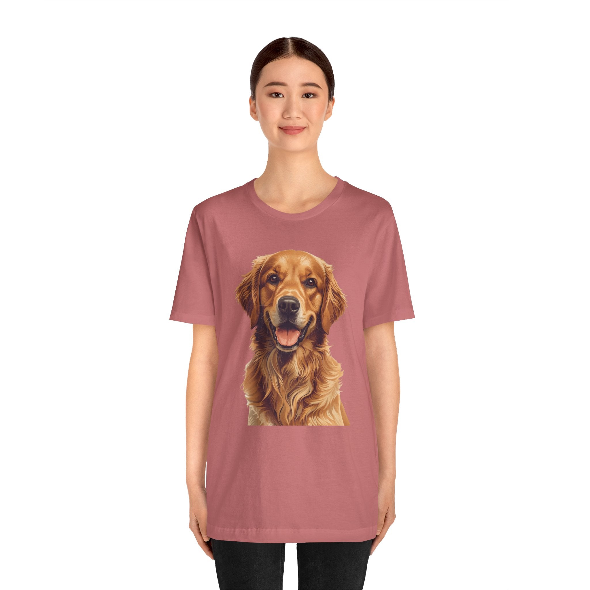 Golden Retriever Portrait T-Shirt — Smiling Dog Tee for Dog Lovers