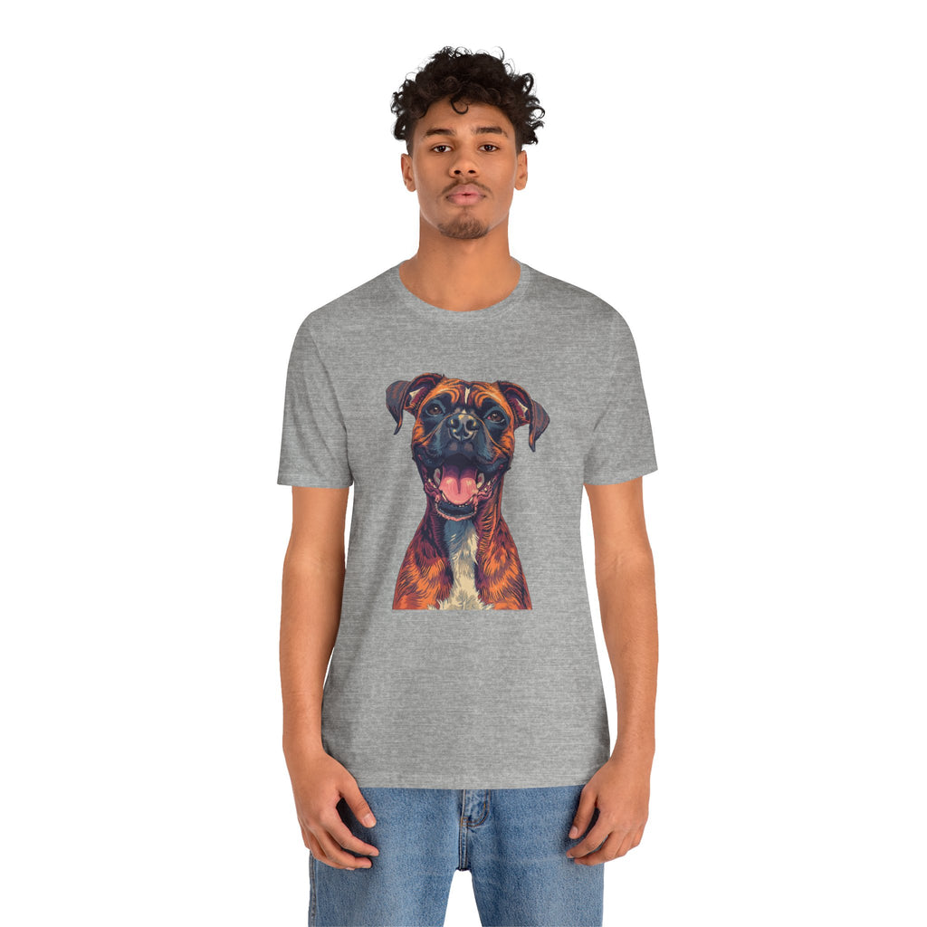Happy Boxer Dog T‑Shirt — Colorful Portrait Pet Tee