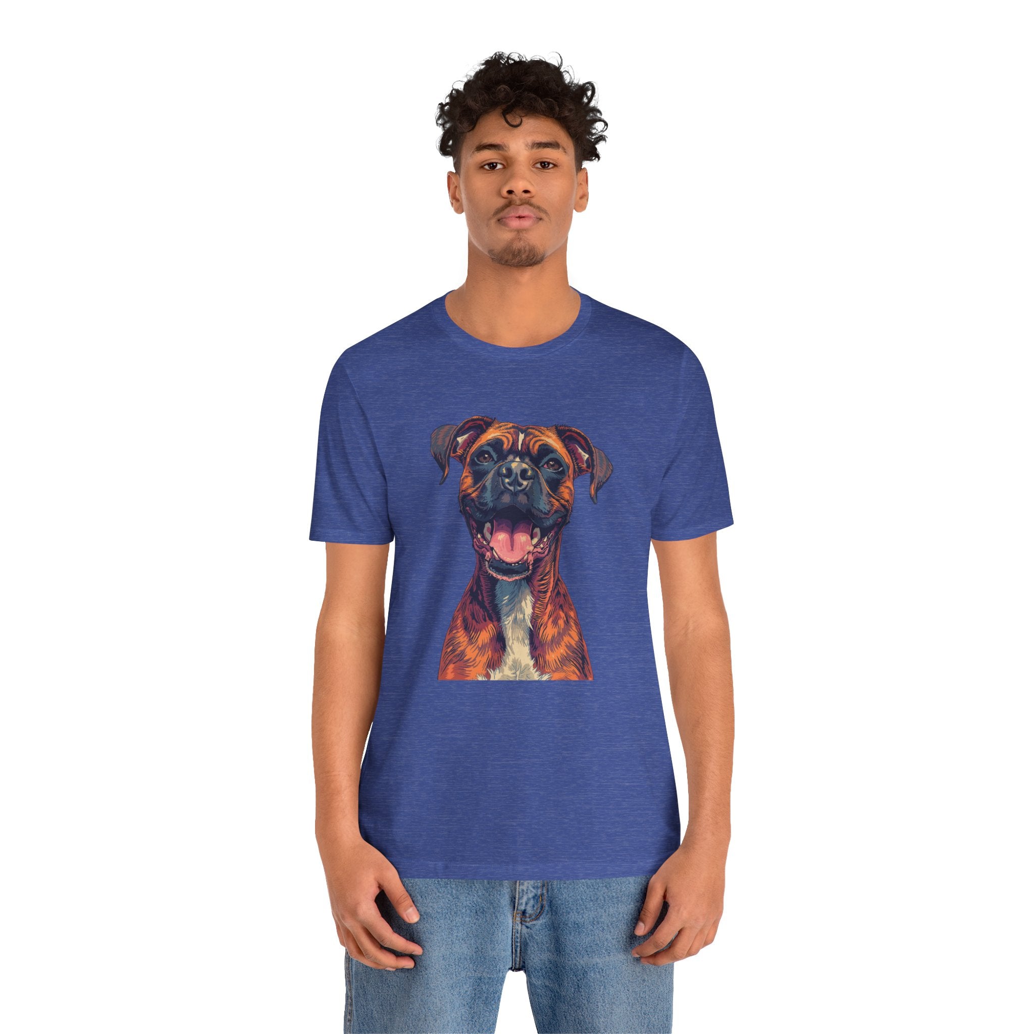 Happy Boxer Dog T‑Shirt — Colorful Portrait Pet Tee