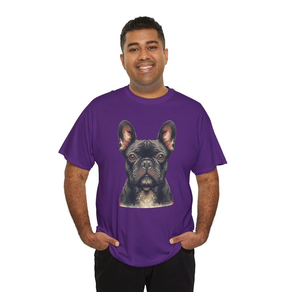 Black French Bulldog Portrait T-Shirt — Frenchie Love Graphic Tee