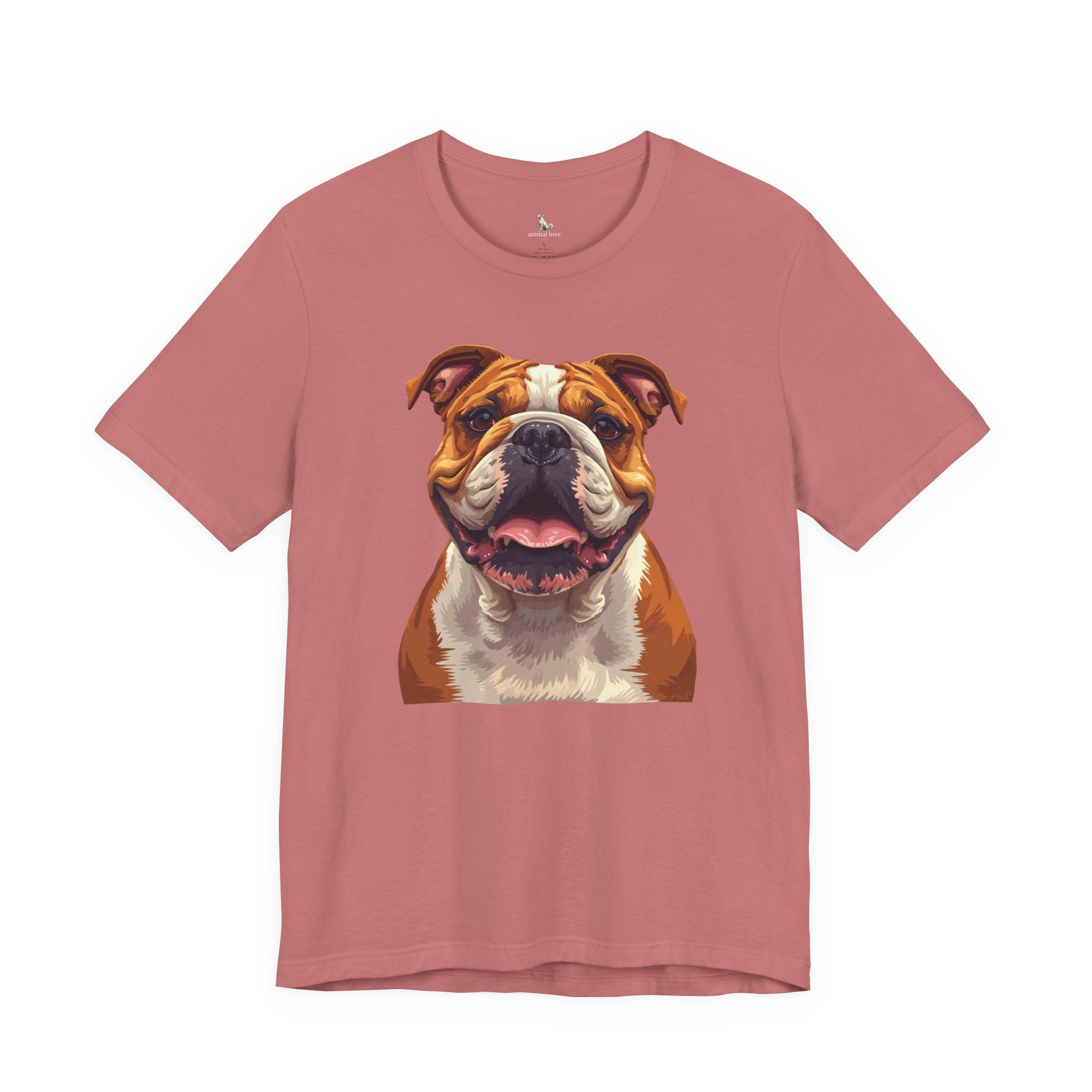 Bulldog Portrait T-Shirt — Smiling English Bulldog Graphic Tee