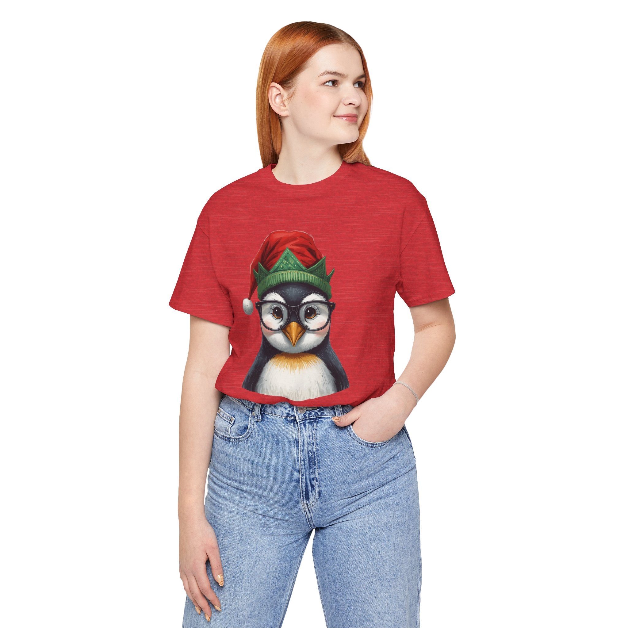 Penguin with Glasses Christmas Tee — Cute Holiday Penguin Shirt