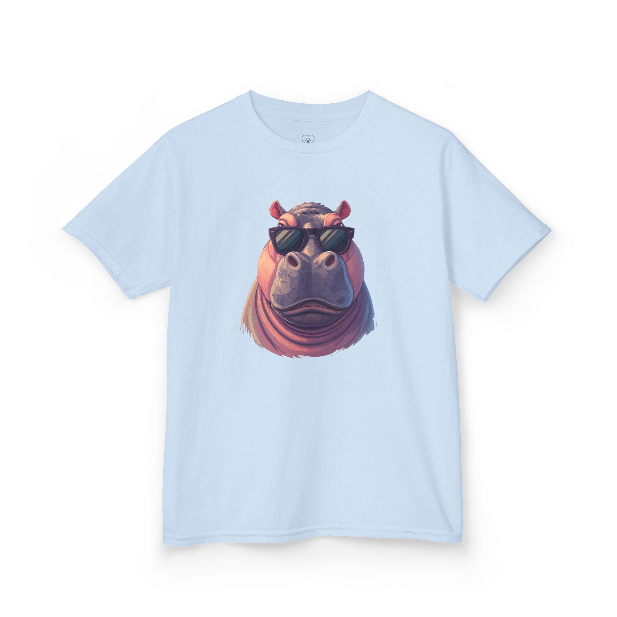 Kids Hippo Sunglasses T‑Shirt — Cool Cartoon Animal Tee for Boys & Girls