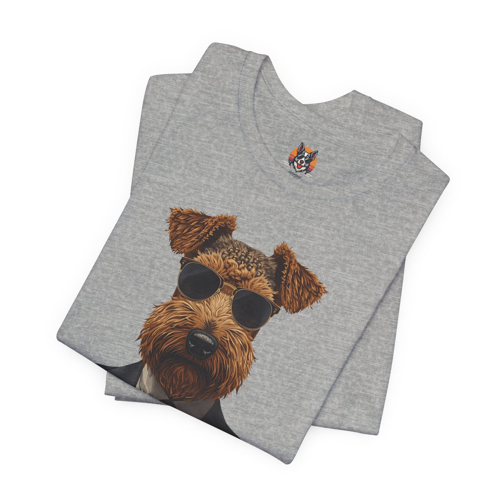 Airedale Gentleman T‑Shirt — Dog in Suit Graphic Tee