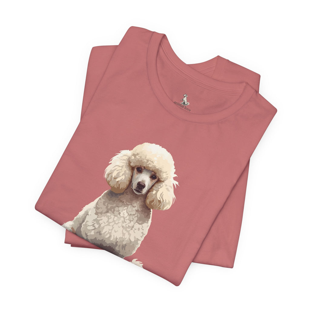 Poodle Portrait T‑Shirt — Realistic White Standard Poodle Tee