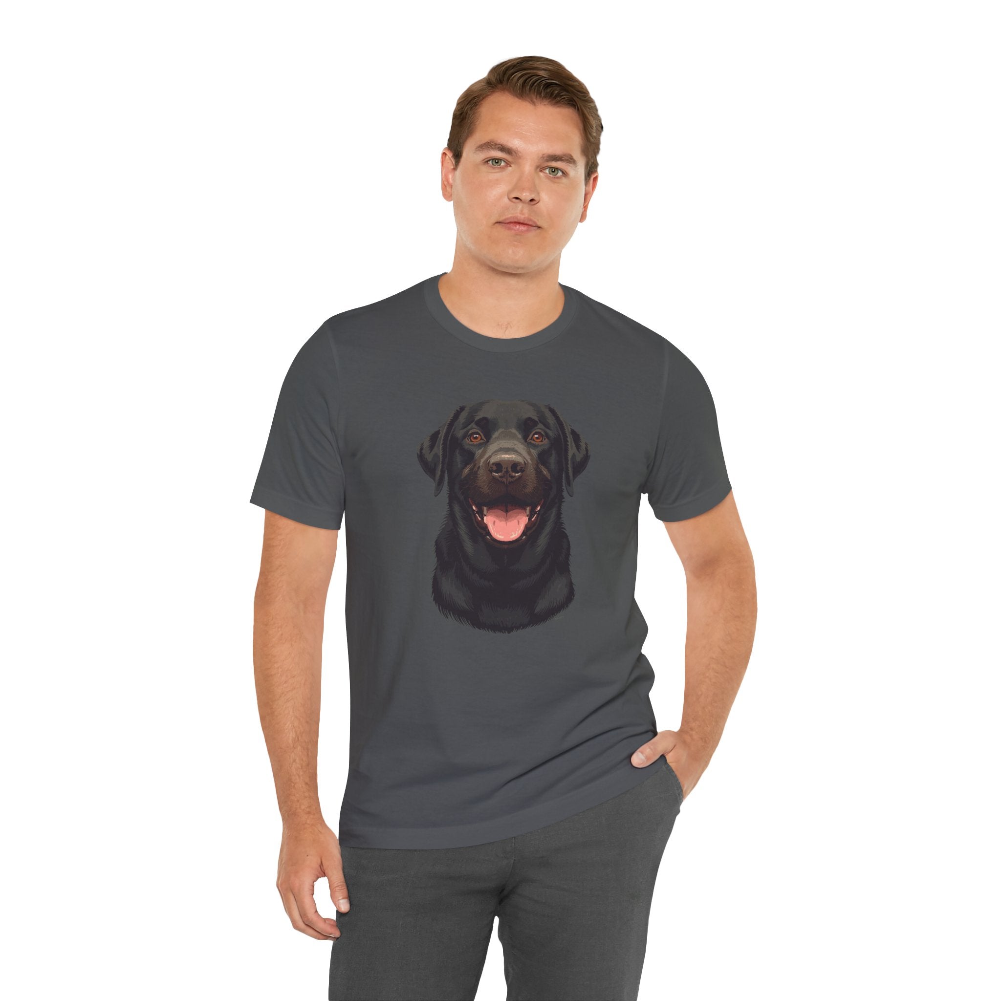 Black Labrador Portrait Tee - Happy Lab Dog Graphic T-Shirt