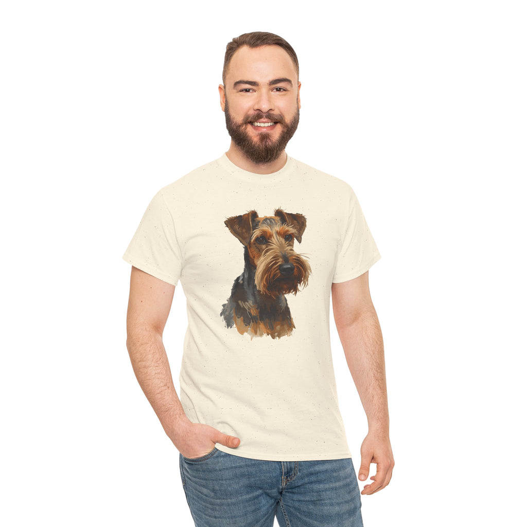 Airedale Terrier Portrait T‑Shirt – Realistic Dog Face Tee for Airedale Lovers