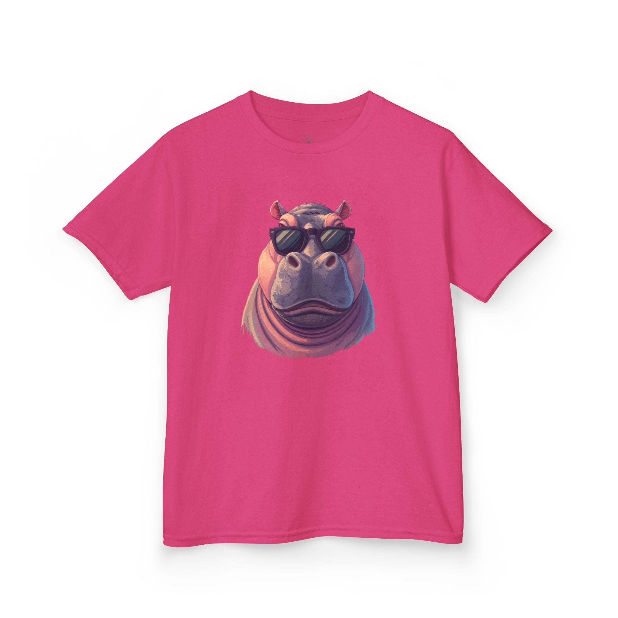 Kids Hippo Sunglasses T‑Shirt — Cool Cartoon Animal Tee for Boys & Girls