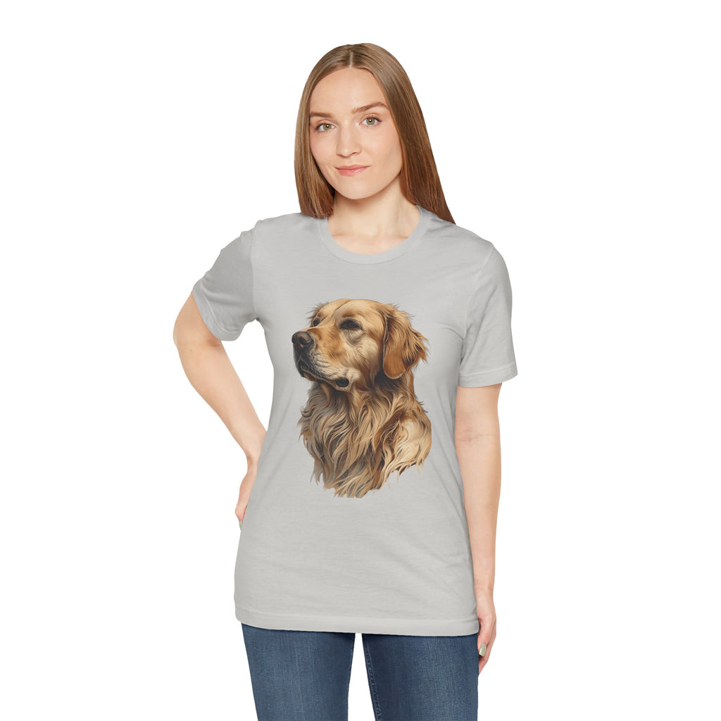 Golden Retriever Portrait T-Shirt — Realistic Dog Tee for Pet Lovers