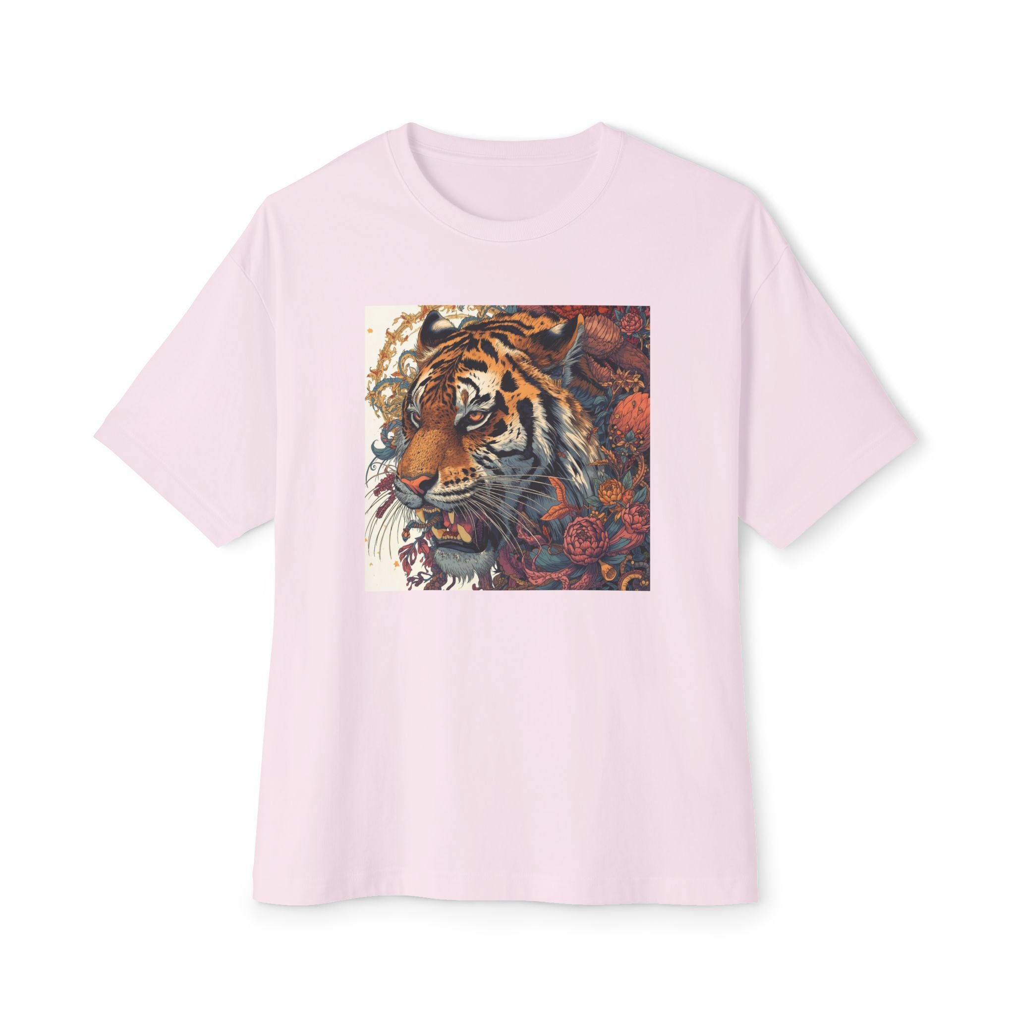 Tiger Floral Graphic Tee — Vintage Botanical Big Cat T-Shirt