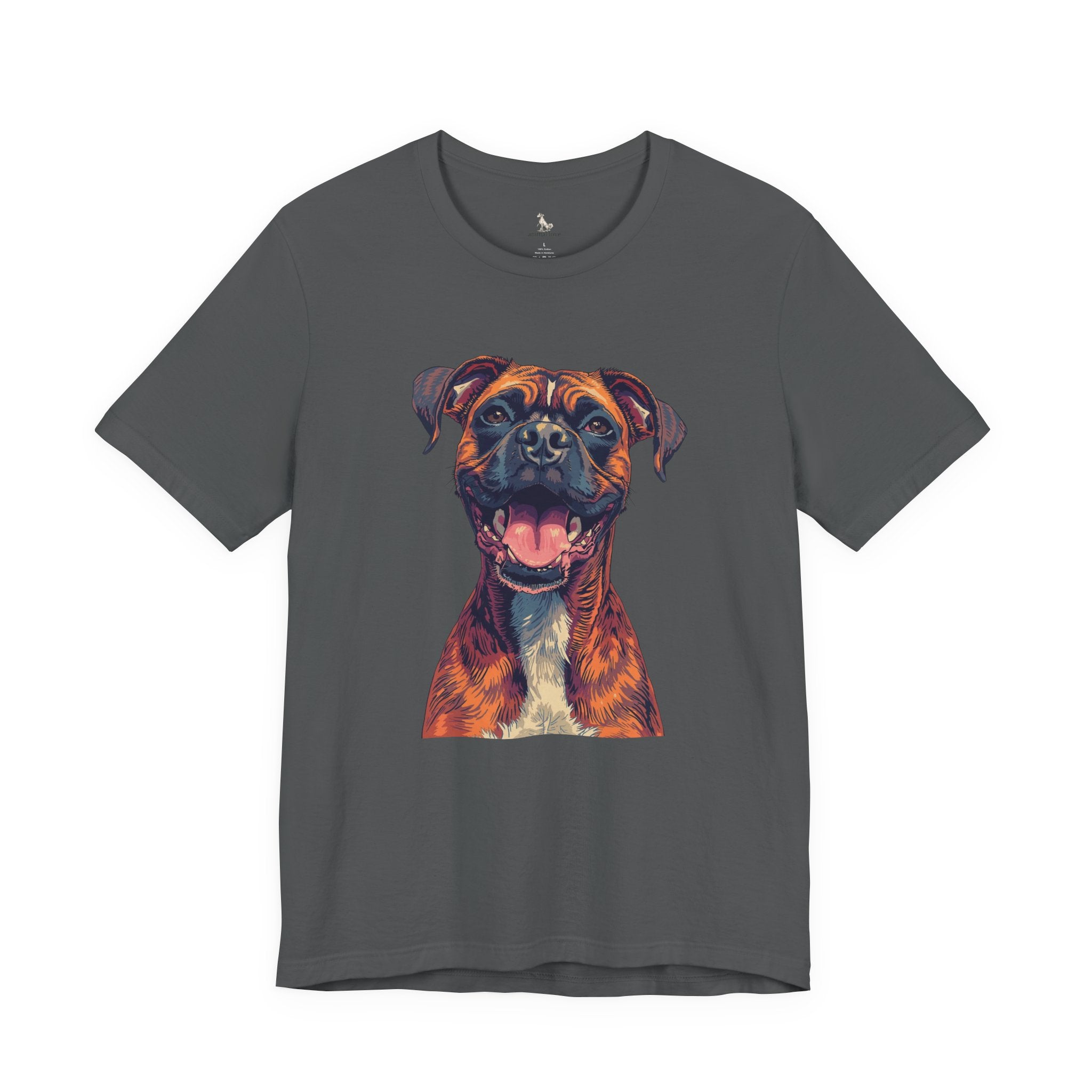 Happy Boxer Dog T‑Shirt — Colorful Portrait Pet Tee