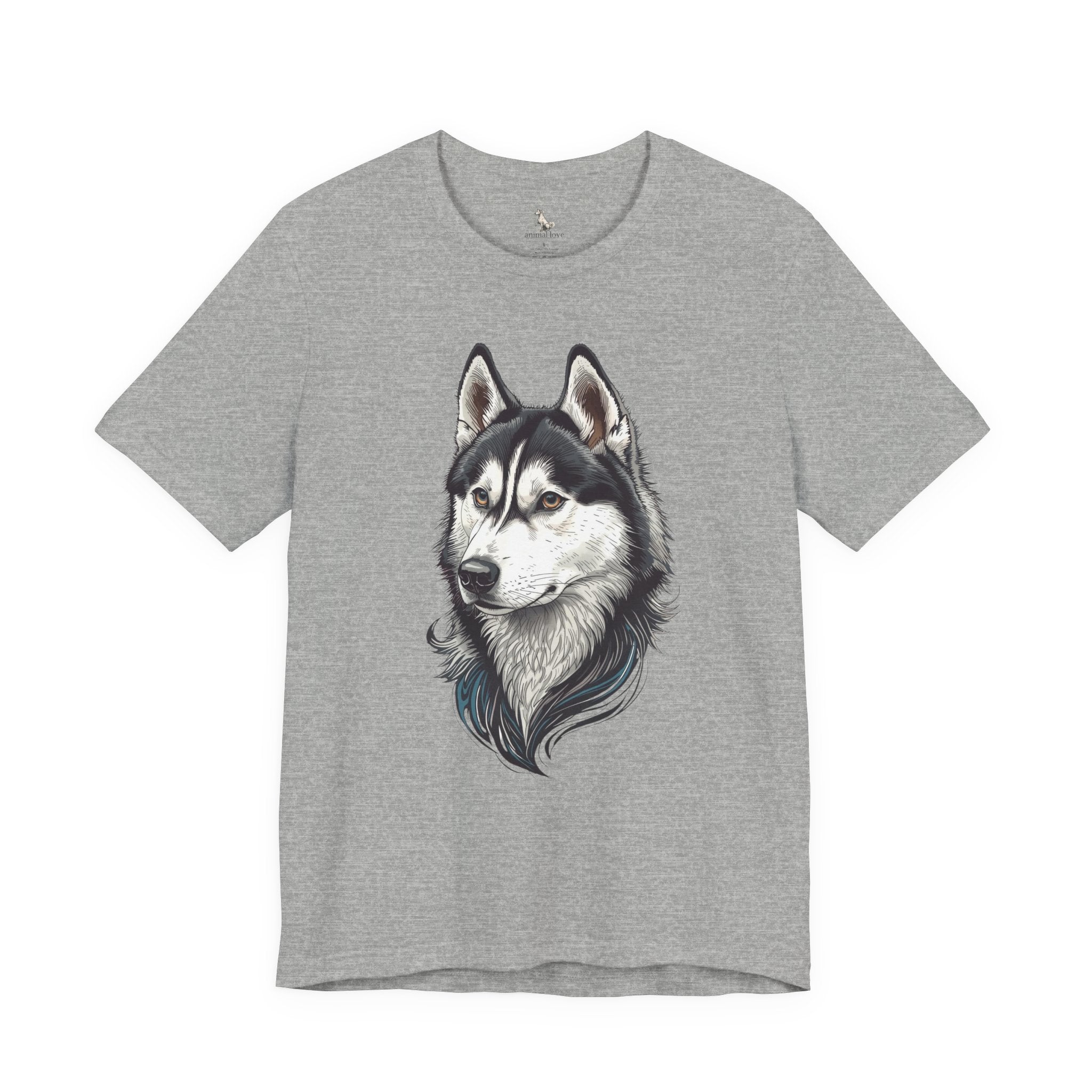 Husky Portrait T-Shirt — Realistic Siberian Husky Dog Tee