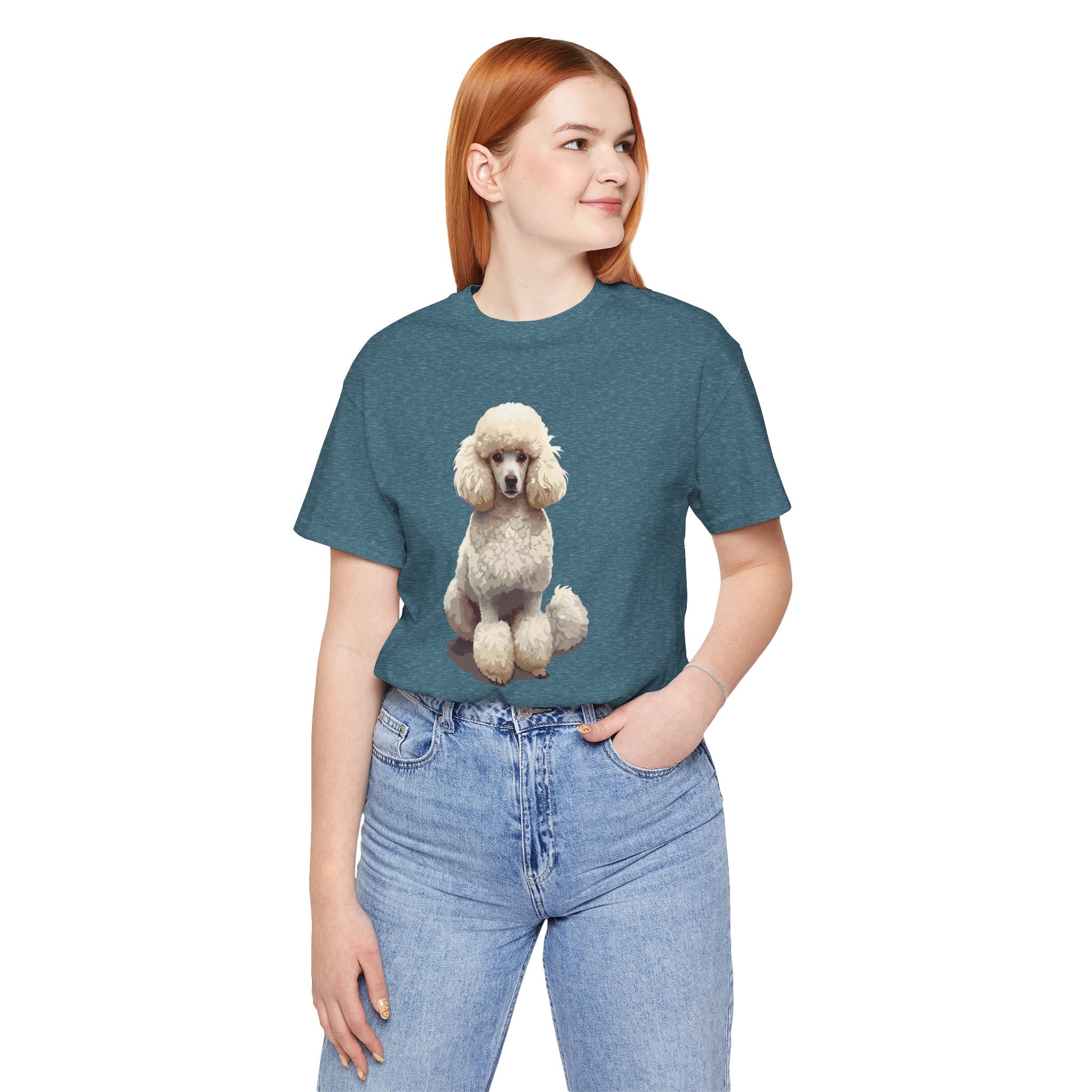 Poodle Portrait T‑Shirt — Realistic White Standard Poodle Tee
