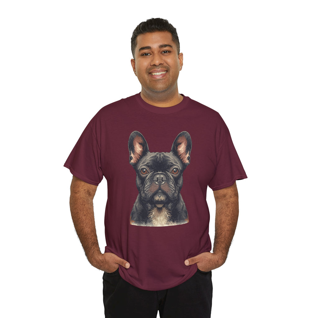 Black French Bulldog Portrait T-Shirt — Frenchie Love Graphic Tee