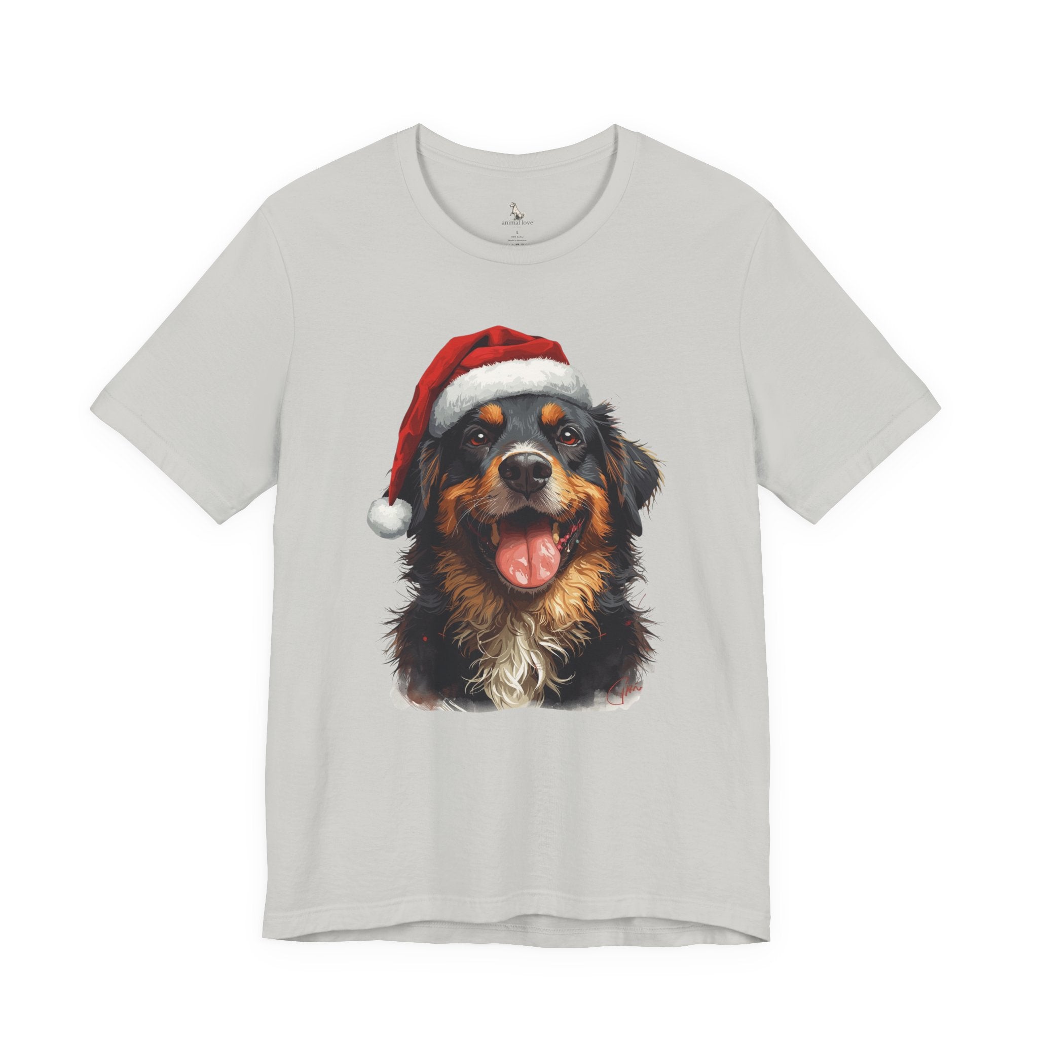 Christmas Bernese Mountain Dog T-Shirt — Santa Hat Holiday Tee