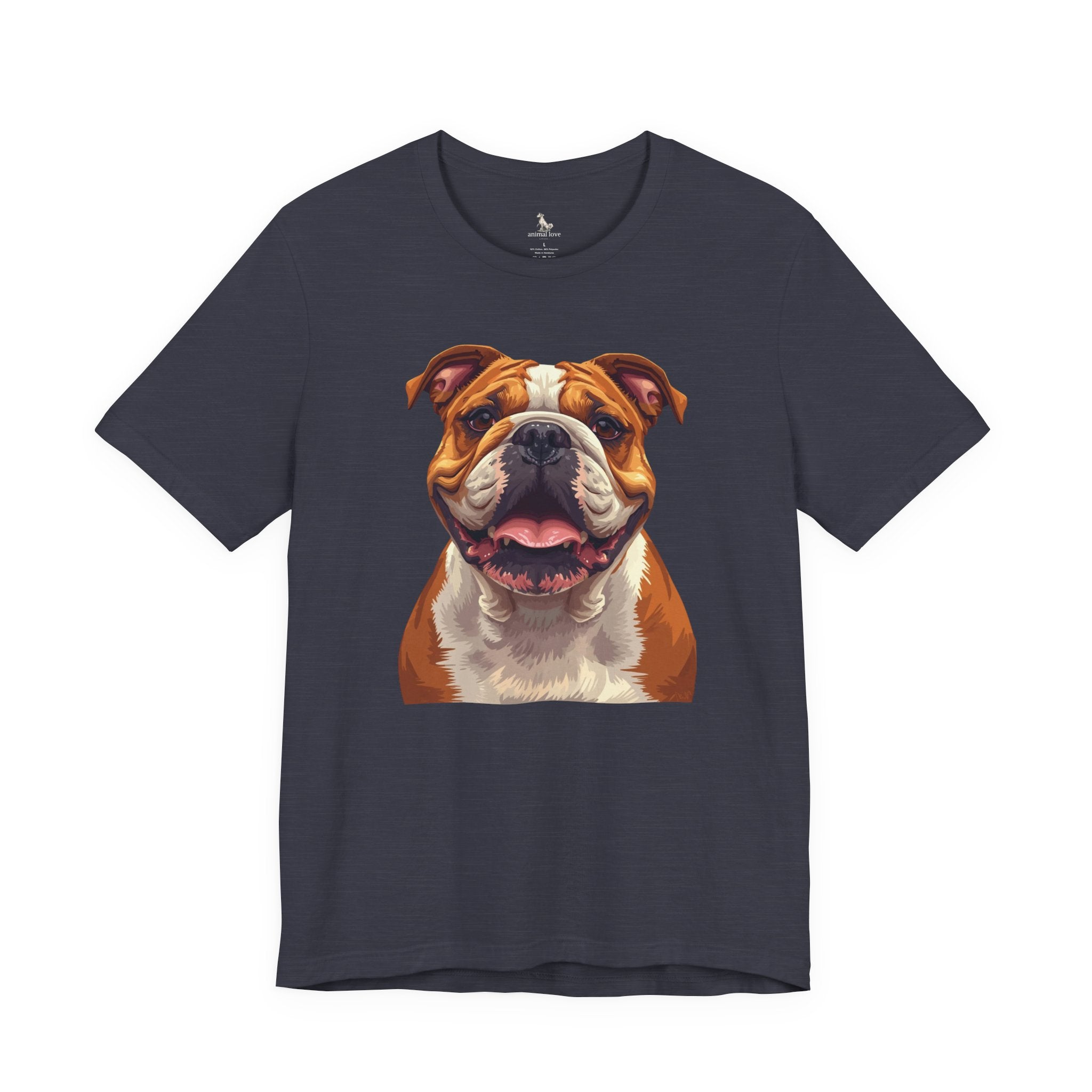 Bulldog Portrait T-Shirt — Smiling English Bulldog Graphic Tee