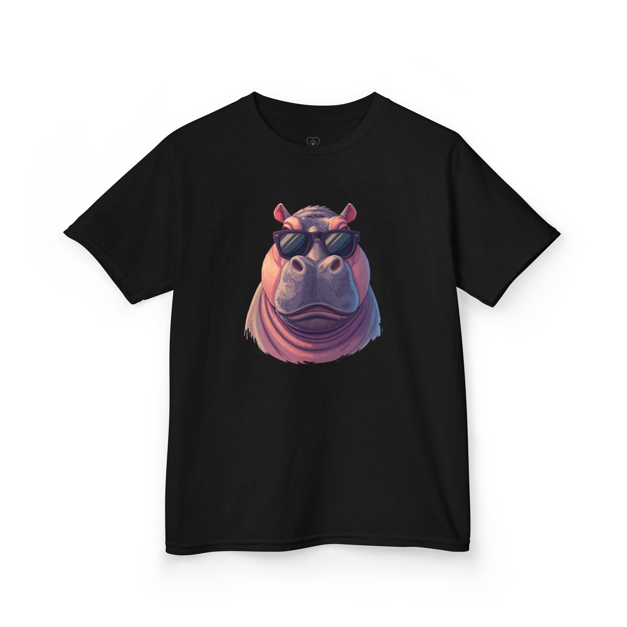 Kids Hippo Sunglasses T‑Shirt — Cool Cartoon Animal Tee for Boys & Girls