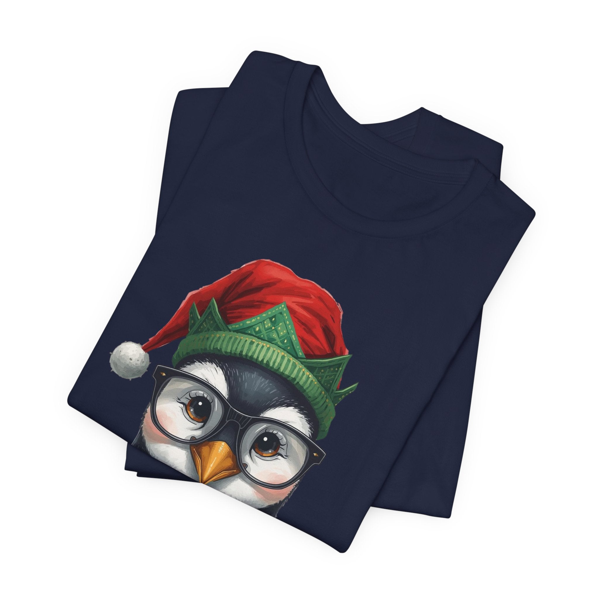 Penguin with Glasses Christmas Tee — Cute Holiday Penguin Shirt