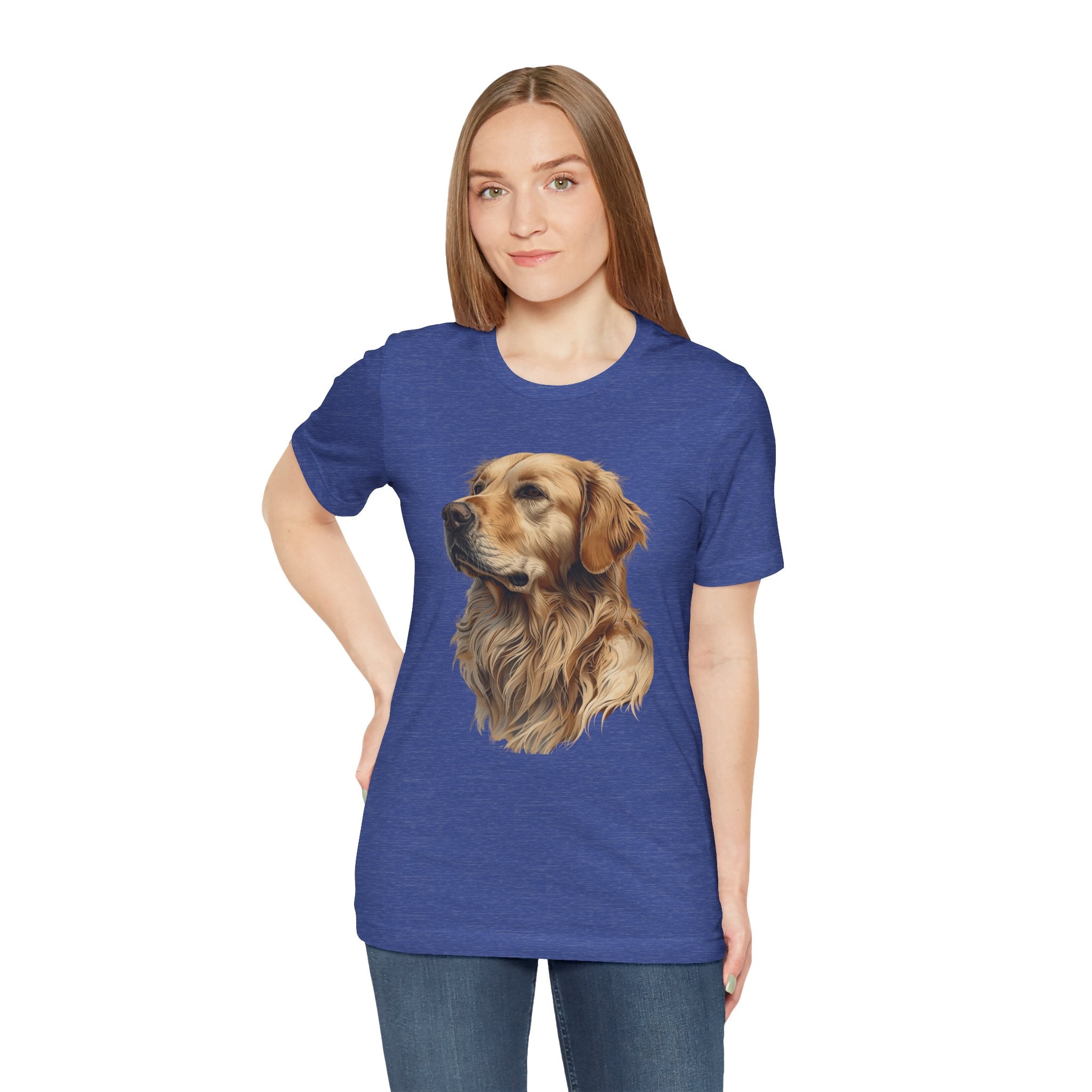 Golden Retriever Portrait T-Shirt — Realistic Dog Tee for Pet Lovers