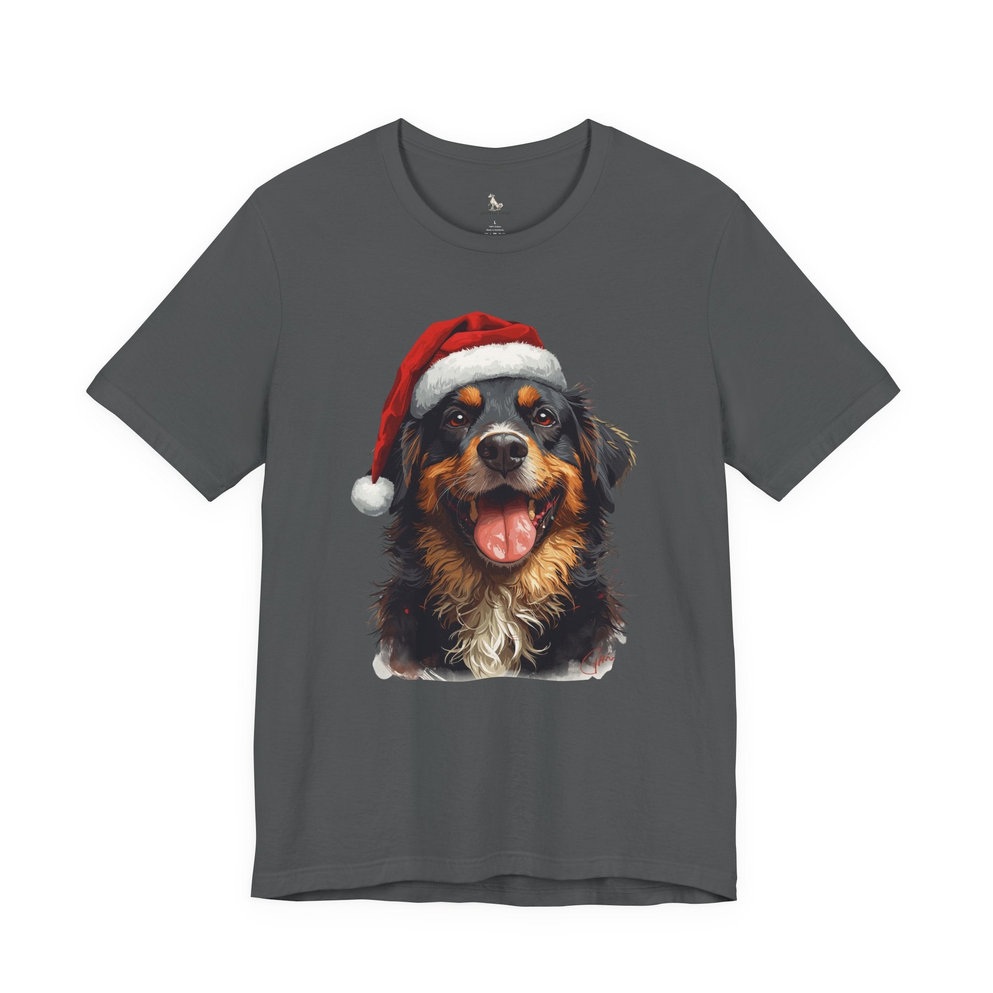Christmas Bernese Mountain Dog T-Shirt — Santa Hat Holiday Tee