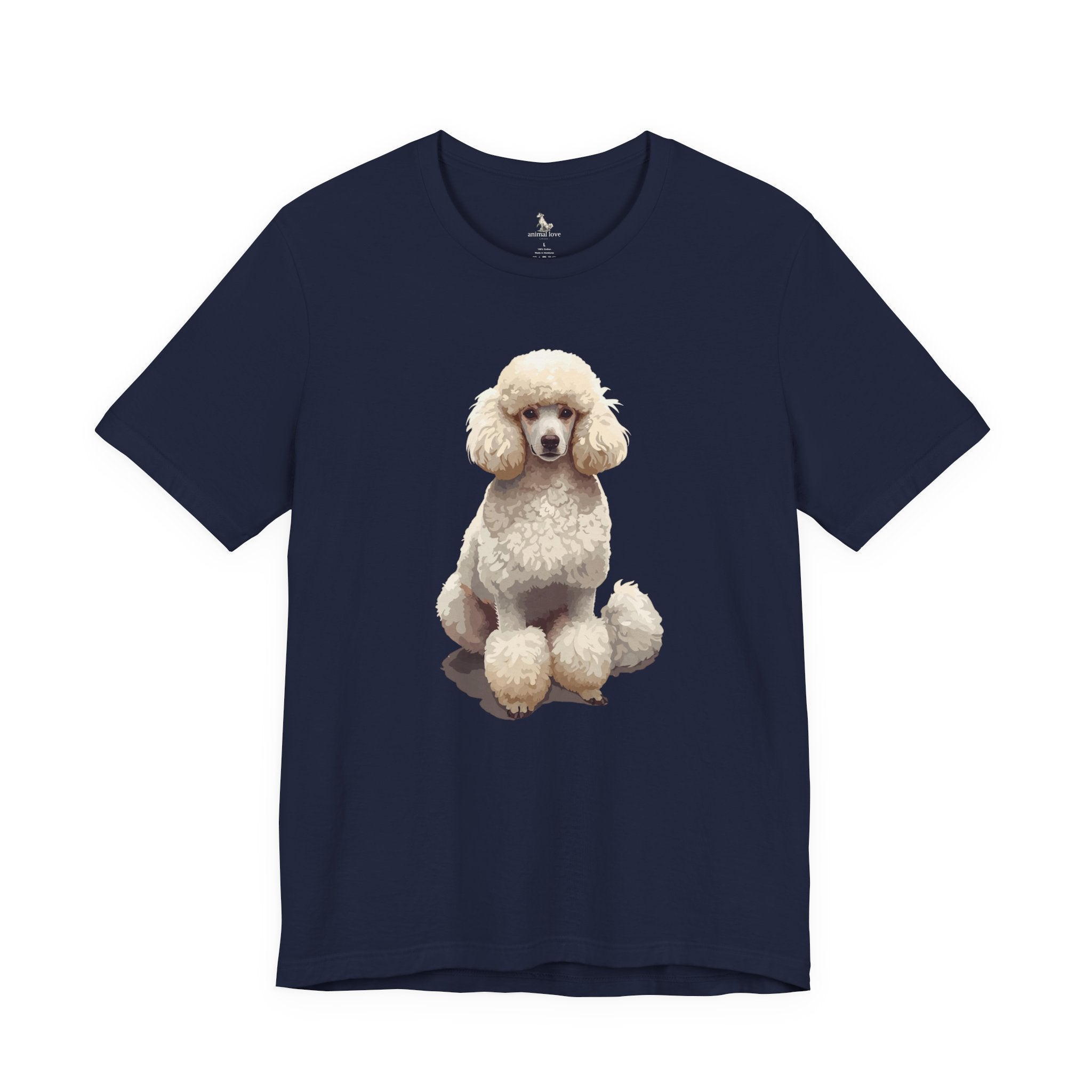 Poodle Portrait T‑Shirt — Realistic White Standard Poodle Tee