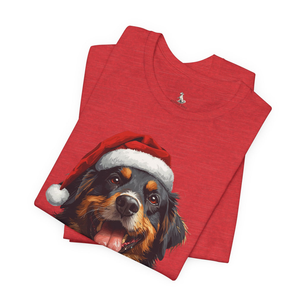 Christmas Bernese Mountain Dog T-Shirt — Santa Hat Holiday Tee