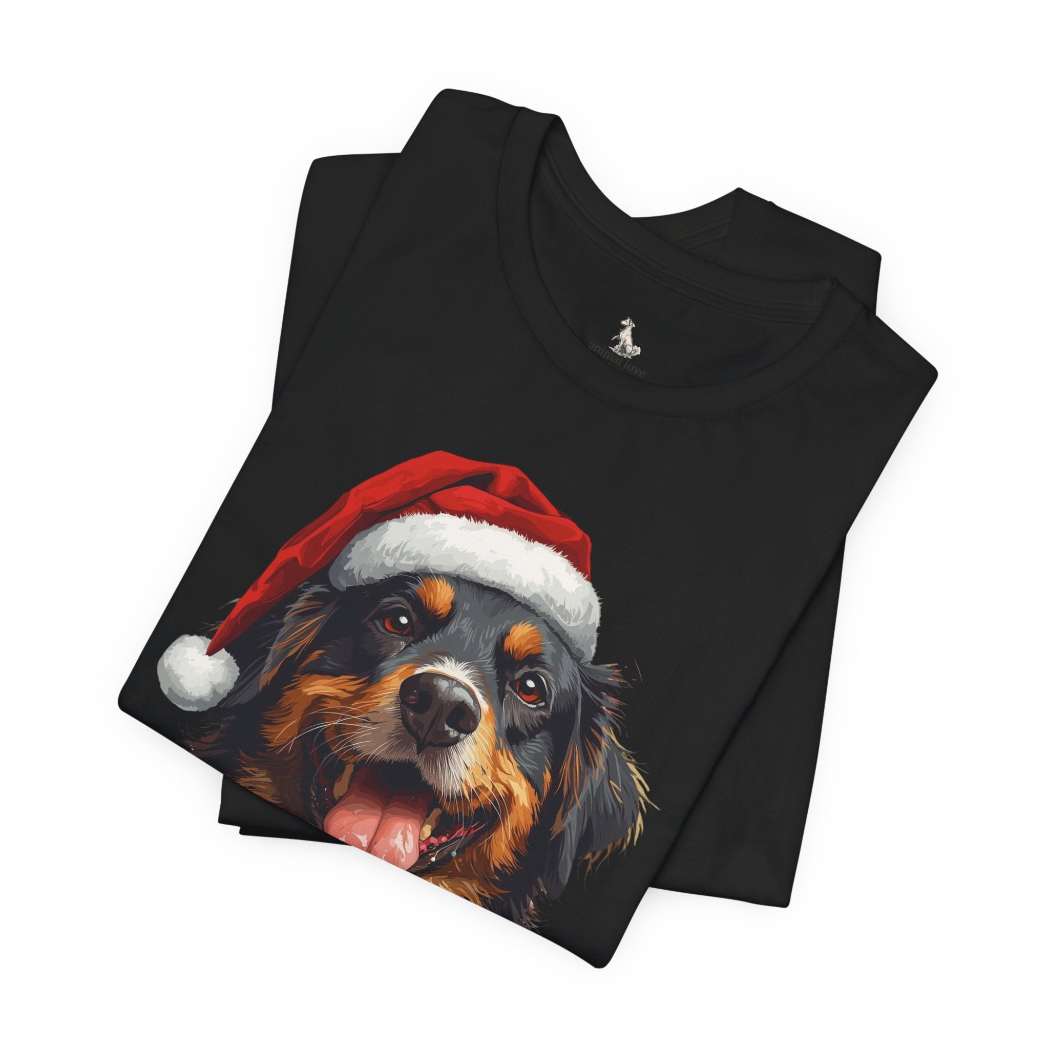 Christmas Bernese Mountain Dog T-Shirt — Santa Hat Holiday Tee