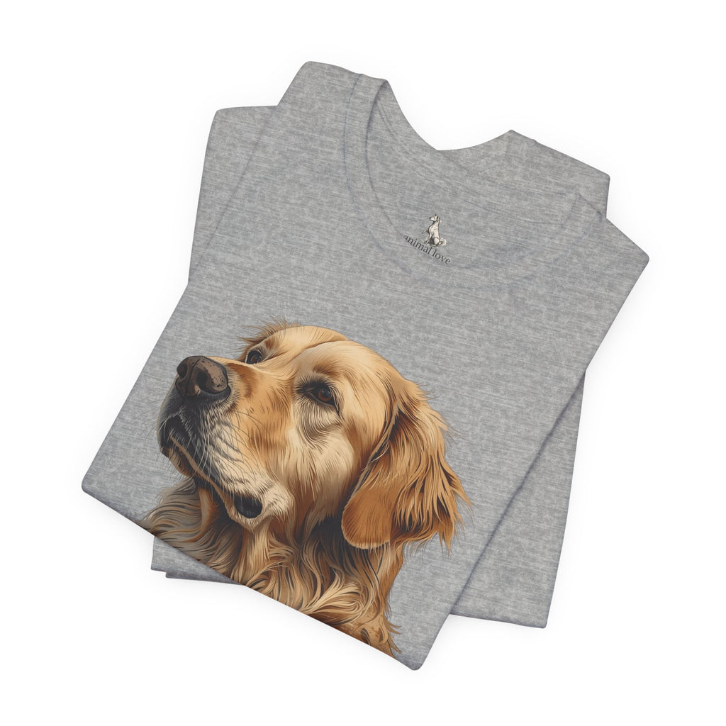 Golden Retriever Portrait T-Shirt — Realistic Dog Tee for Pet Lovers