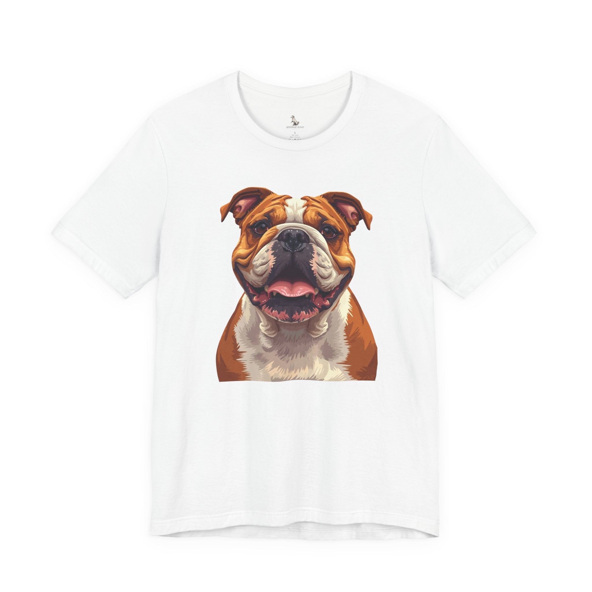 Bulldog Portrait T-Shirt — Smiling English Bulldog Graphic Tee