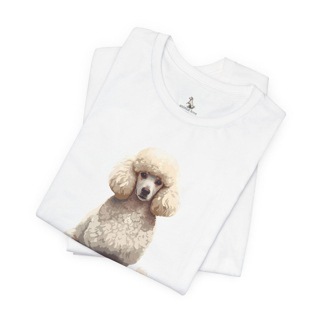Poodle Portrait T‑Shirt — Realistic White Standard Poodle Tee
