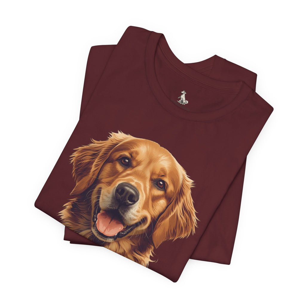 Golden Retriever Portrait T-Shirt — Smiling Dog Tee for Dog Lovers